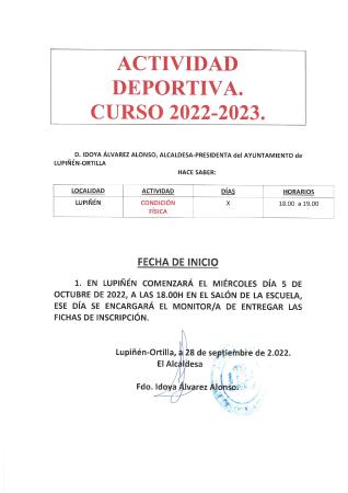 Imagen Actividad deportiva. Curso 2022-23