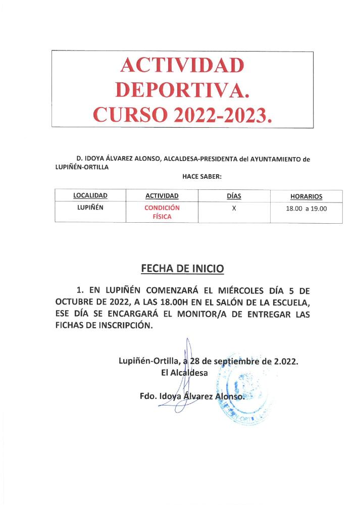 Imagen Actividad deportiva. Curso 2022-23