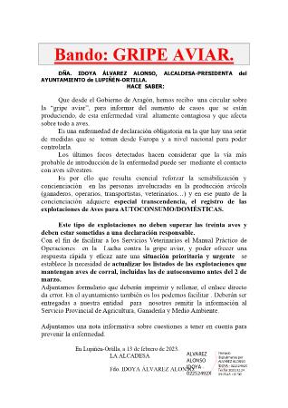 Imagen Bando: Gripe aviar