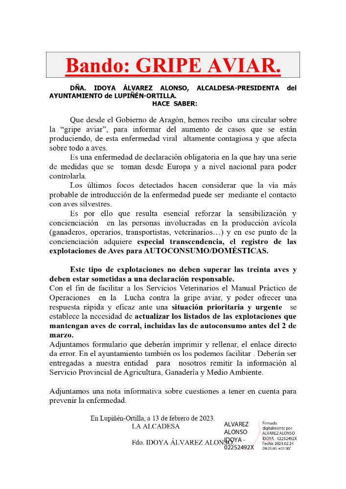 Imagen Bando: Gripe aviar