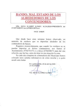 Imagen Bando: Mal estado de los alrededores de los contenedores