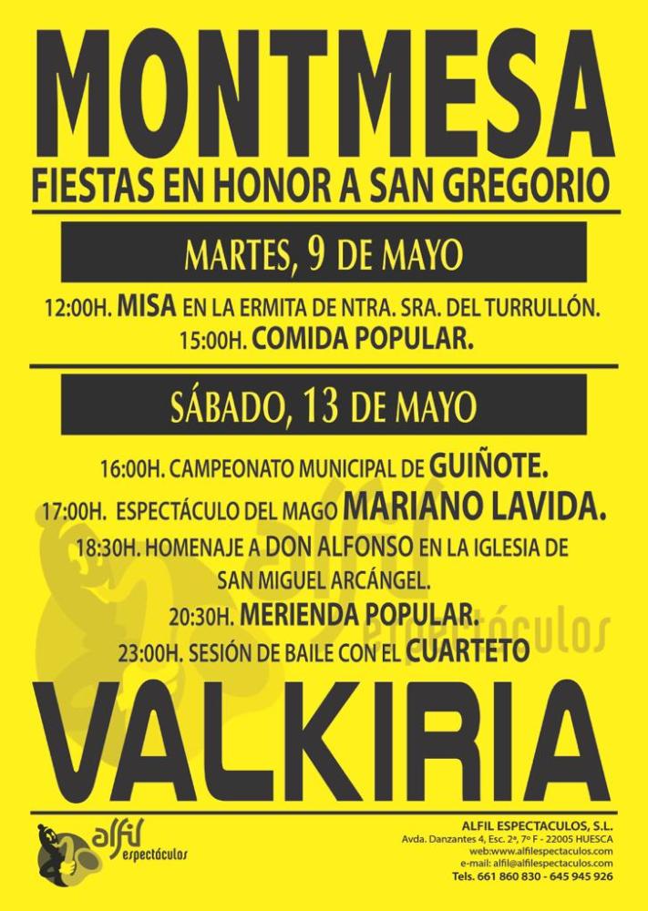 Imagen Montmesa. Fiestas en honor a San Gregorio