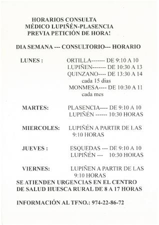 Imagen Horarios consulta médico Lupiñén-Plasencia. Definitivo.