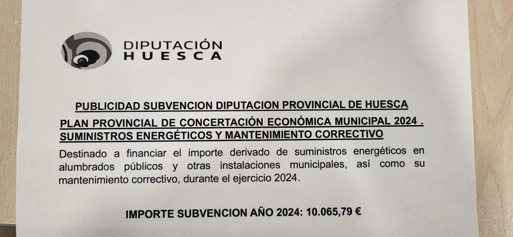 Imagen Publicidad Plan Provincial de Concertación Municipal 2024. Suministro eléctrico y manteamiento por parte de la DPH.