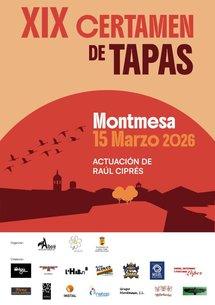 Imagen XIX Certamen de Tapas 2026 en Montmesa el domingo 15 de marzo 2026