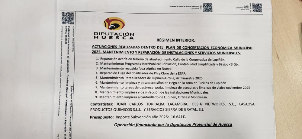 Imagen Plan de Concertación Económica Municipal 2025. Mantenimiento y Reparación de instalaciones y servicios municipales.