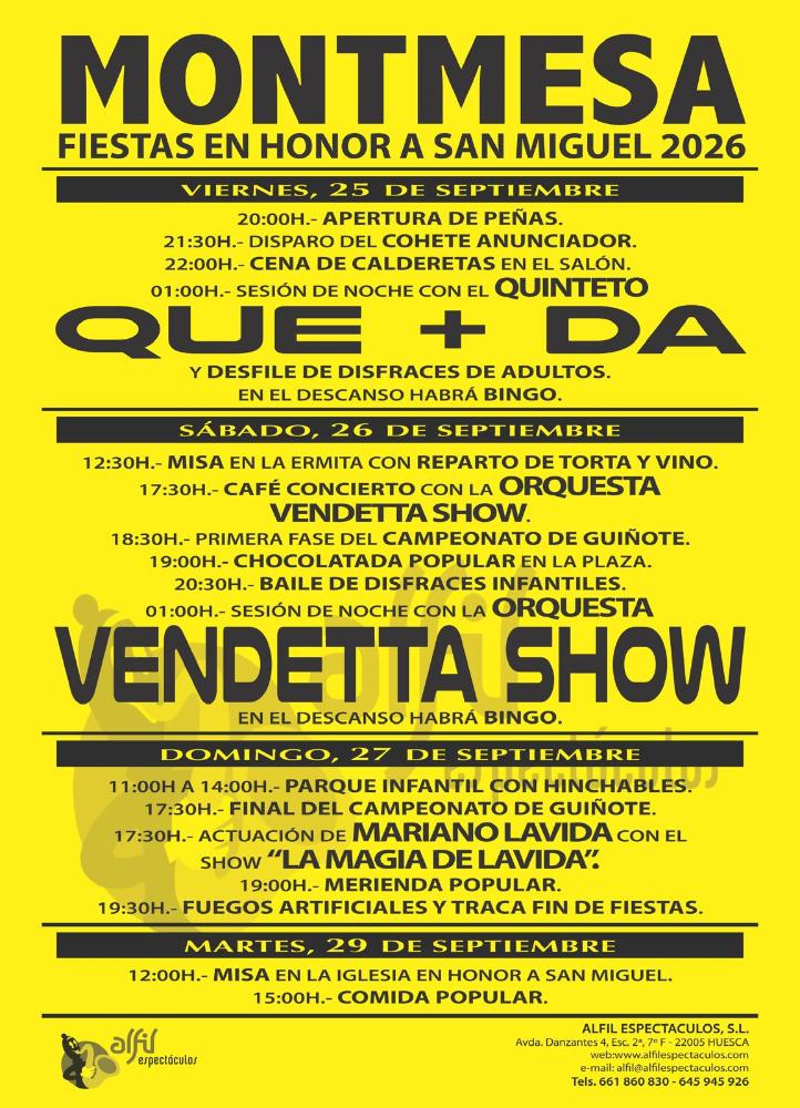 Imagen FIESTAS DE SAN MIGUEL EN MONTMESA 2026.