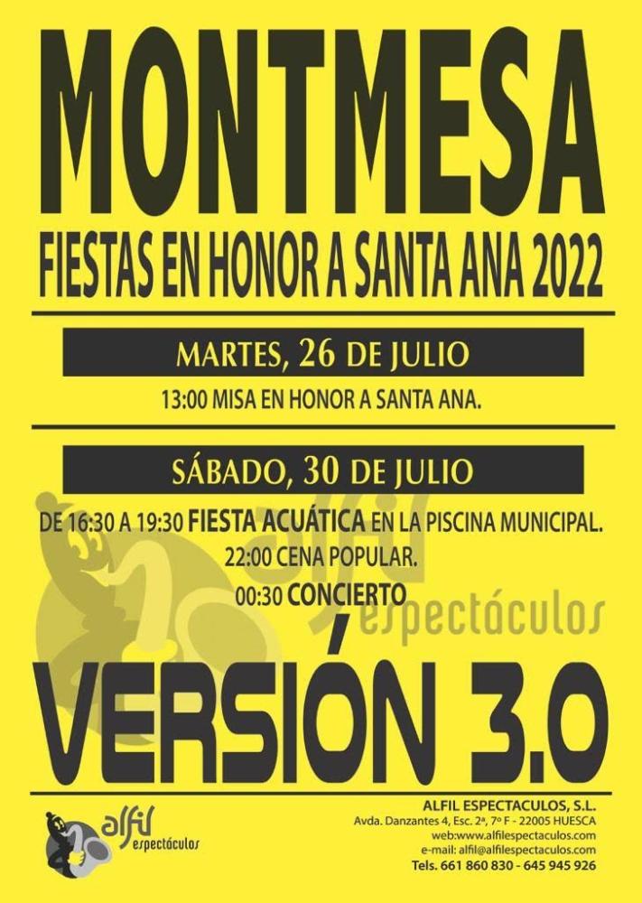 Imagen Montmesa. Fiestas en honor a Santa Ana 2022